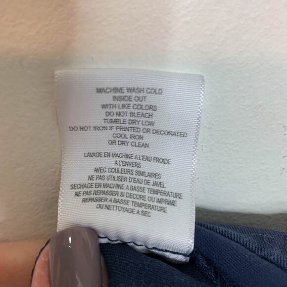 JOIE navy bermuda shorts cuffed hem seam stripe mid rise 6.5" inseam 2417 - Picture 7 of 9